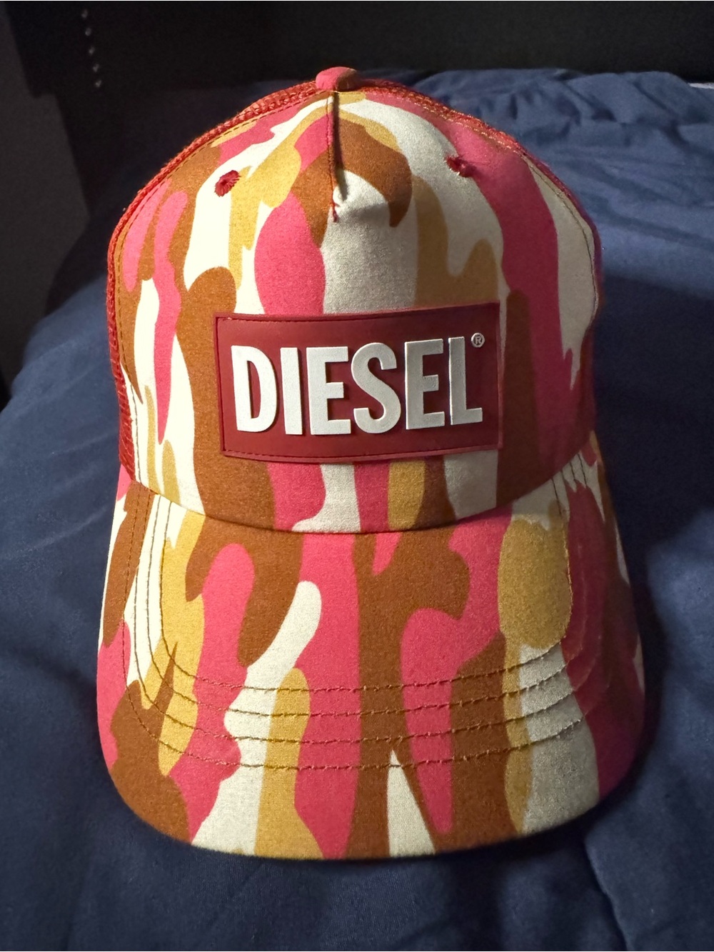Diesel Pink, Brown & Cream Camo Logo Cap
